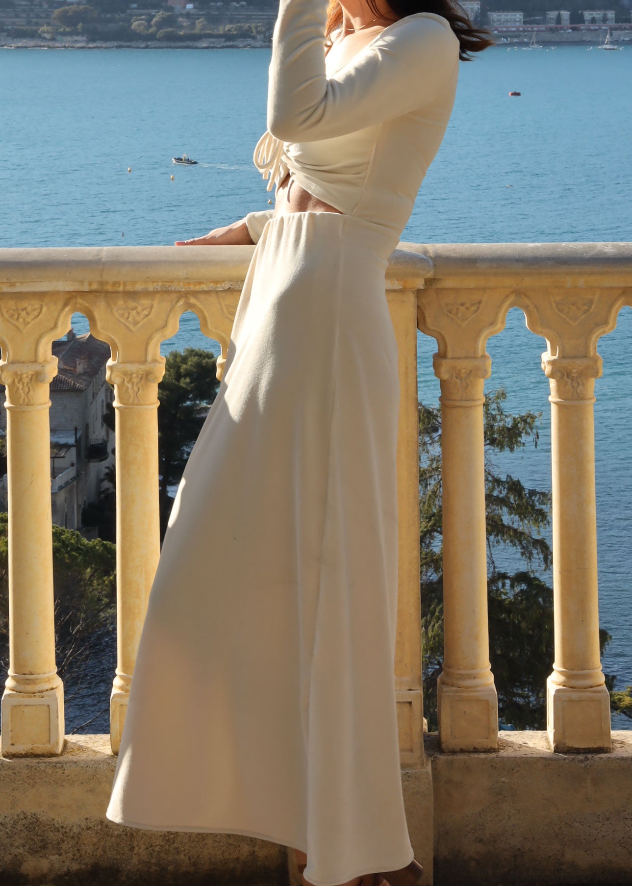 Paloma Long Sleeve Drawstring Midi Dress